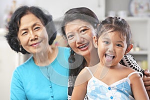 Three generation of Asian females