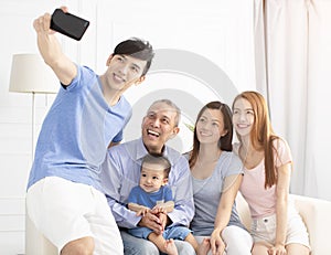 Three Generation Family taking selfie