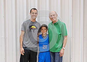 Three generations after baskeball game in Edmond, Oklahoma