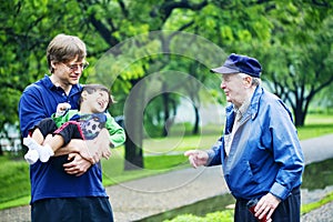 Three generations interacting