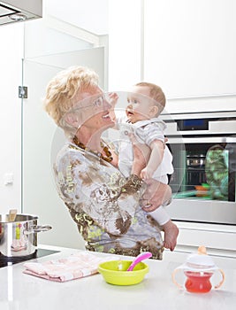 Three generations in the kitchen