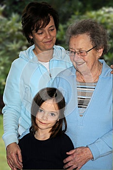 Three generations, mother, daughter and granddaughter