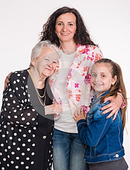 Three generations of women