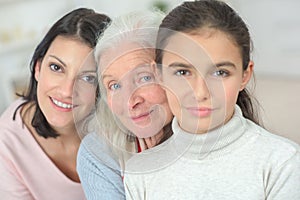 Three generations women grandmother mother and daughter