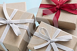 Three gift boxes with bowties