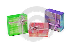 Three gift boxes isolated