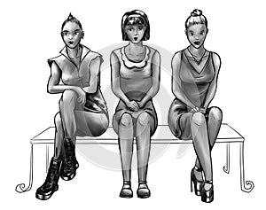 Three girls with different life styles