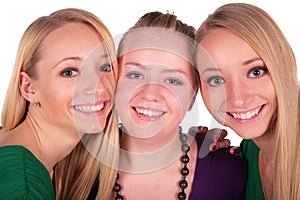 Three girls faces close-up