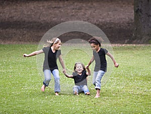 Three girls playing