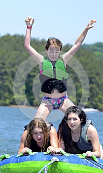 Three Girls on a Tube