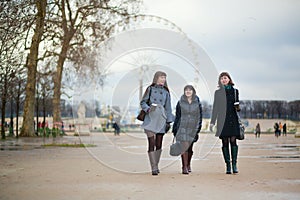 Three girls in the Tuileries garden