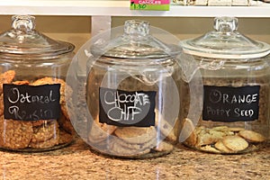 Three glass cookie canisters