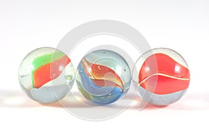 Three glass marbles