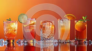 Three Glasses Filled With Different Types of Drinks