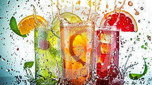 Three Glasses Filled With Different Types of Drinks