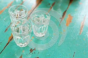 Three glasses of water