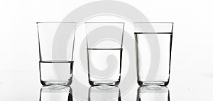 Three glasses of water