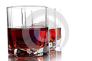 Three glasses of whiskey
