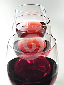 Three glasses of wine photo