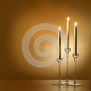 Three gold candles