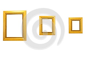 Three gold picture frames