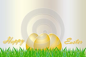 Three golden eggs Easter card