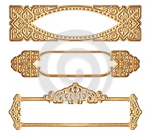 Three Golden Embossed Frames