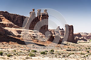 Three Gossips rock formation Arches National Park Utah