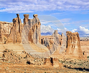 Three Gossips and Sheep Rock at Arches