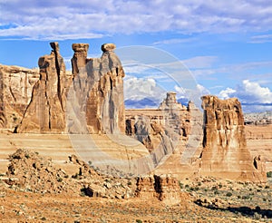 Three Gossips and Sheep Rock at Arches photo