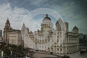 Three Graces - Architecture building design of buildings on Liverpool\'s waterfront