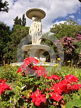 Three graces fountain in patino palace photo