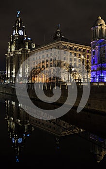 Three Graces reflect in the canal