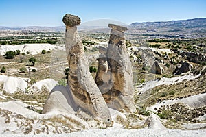 Three Graces rock formation near Urgup in Cappadocia, photo