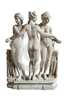 The Three Graces sculpture - Louvre Museum, Paris - France