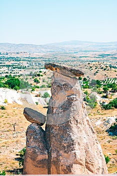 Three graces or Uc Guzeller in Cappadocia Urgup Turkey