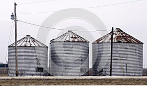 Three Grain Bins