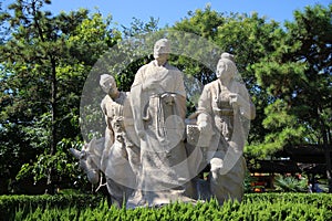 Three granite sculpture of the ancients