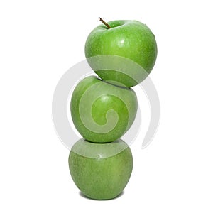 Three green apples