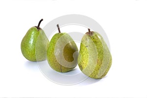 Three green pears