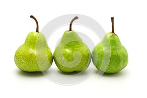 Three green pears