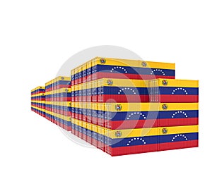 Three group Cargo Containers on white background. 3D Illustration