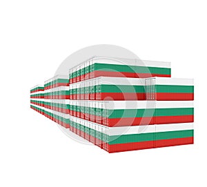 Three group Cargo Containers on white background. 3D Illustration