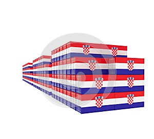 Three group Cargo Containers on white background. 3D Illustration