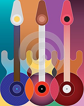 Three Guitars vector illustration