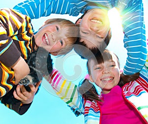 Three happy children