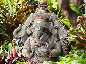 Three-Headed Deity Ganesh Statue