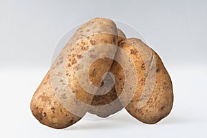 Three High Res Potato on White Background