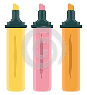 Three highlighter pens, icon