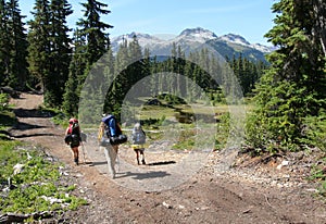 Three Hikers in Callaghan Valley